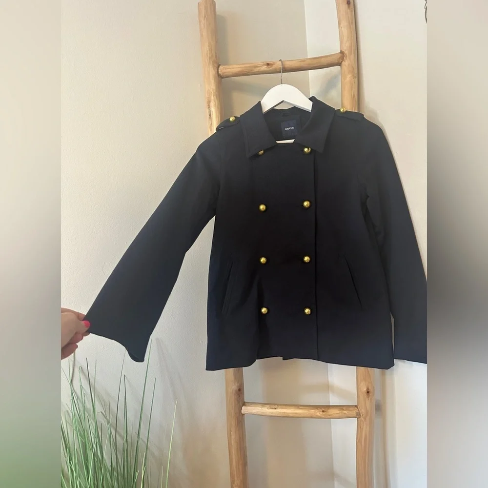 Gap Kids Navy Pea Coat Gold Buttons XL 12